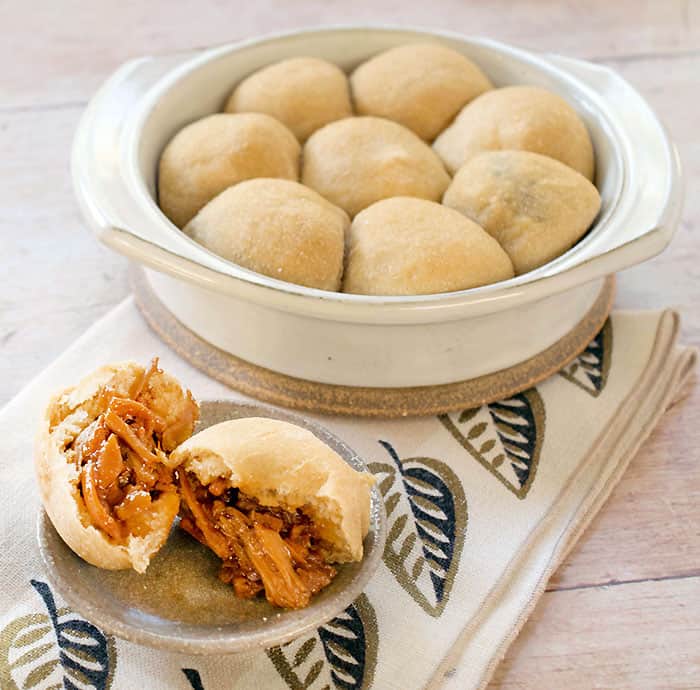 These BBQ Jackfruit Stuffed Potato Rolls are made with white whole wheat flour and gets its moisture from the lovely Idaho® Potato
