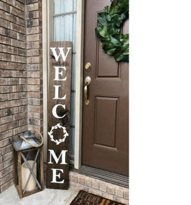 WELCOME SIGN, welcome sign for front porch, vertical welcome sign, wreath, welcome, front door decor, front porch, hospitality, large sign by NativeRange