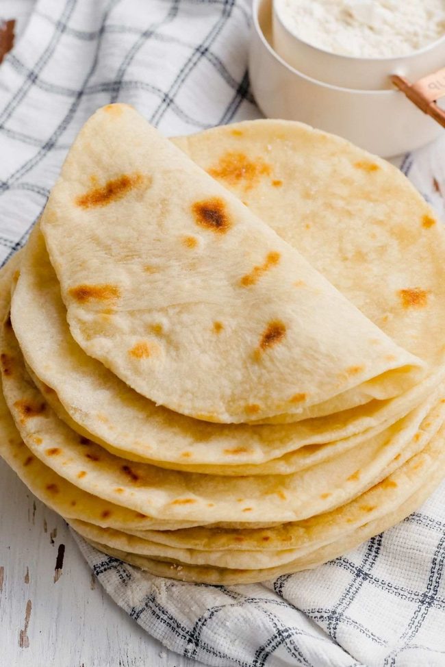 These vegan tortillas are perfectly soft, pliable and really easy to make! You likely already have the ingredients in your pantry, and they also freeze great.