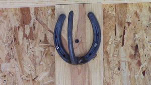 How to make a coat or towel hook out of horseshoes.