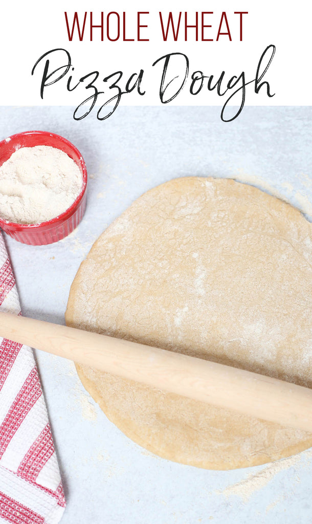 Gourmet pizza at home has never been so easy or tasty! In about 45 minutes, you can make this incredibly easy homemade whole wheat pizza dough from scratch to use tonight or later