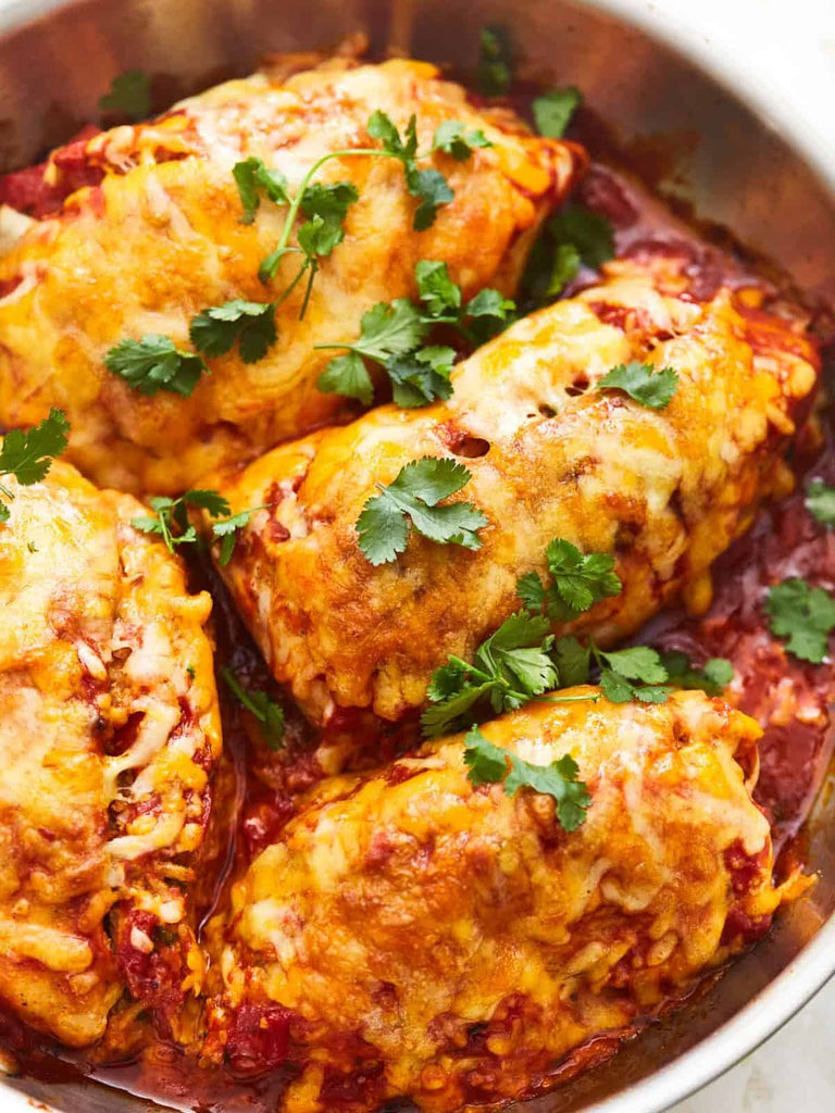 Enchilada Stuffed Chicken Breast (Mexican Chicken Skillet)