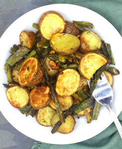 Garlicky Roasted Asparagus and Potatoes