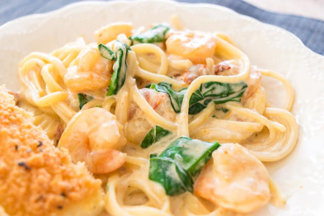 Creamy Tuscan Garlic Shrimp Linguine