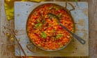 Butternut squash and saffron orzo, chilli-fried leeks recipe by Helen Graham