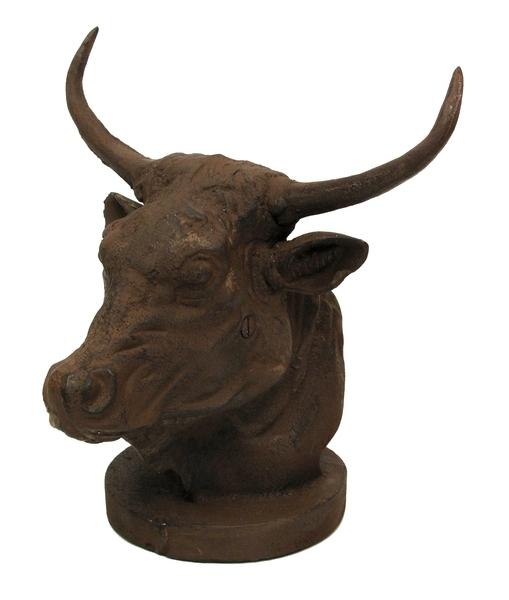 Cast Iron Rust Bull Bust
