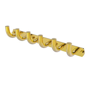 Allied Brass RM-20-6 Remi Collection 6 Position Tie and Belt Rack Decorative Hook, Polished Brass