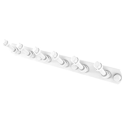 Allied Brass P-300-HK-6 Pipeline Collection 6 Position Tie and Belt Rack Decorative Hook, Matte White