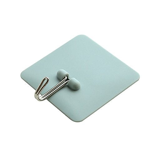 pqusno 1Pcs Adhesive Hooks Utility Hooks Waterproof Reusable Seamless Sticky Hook for Bathroom Kitchen Wall Door Ceiling