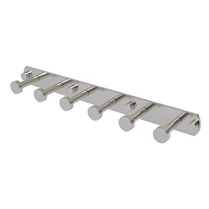 Allied Brass FR-20-6 Fresno Collection 6 Position Tie and Belt Rack Decorative Hook, Satin Nickel