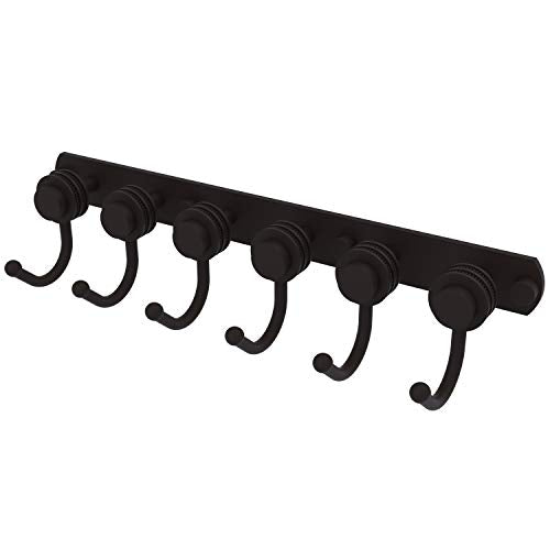 Allied Brass 920D-6 Mercury Collection 6 Position Tie and Belt Rack with Dotted Accent Decorative Hook, Oil Rubbed Bronze