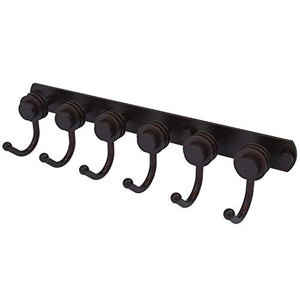 Allied Brass 920D-6 Mercury Collection 6 Position Tie and Belt Rack with Dotted Accent Decorative Hook, Venetian Bronze