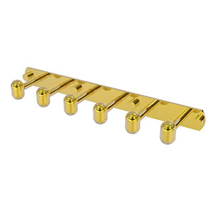 Allied Brass TA-20-6 Tango Collection 6 Position Tie and Belt Rack Decorative Hook, Polished Brass
