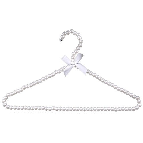 Auntwhale 1 Pack Clothes Pearl Hanger 10KG Weight Bearing Trouser Bead Skirts Adult Hanging Holder White