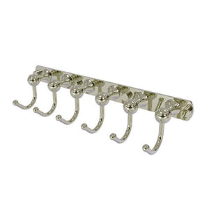 Allied Brass SL-20-6 Shadwell Collection 6 Position Tie and Belt Rack Decorative Hook, Polished Nickel