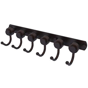 Allied Brass 920-6 Mercury Collection 6 Position Tie and Belt Rack with Smooth Accent Decorative Hook, Venetian Bronze