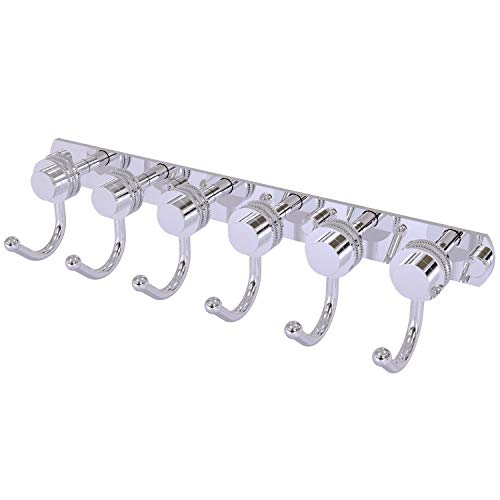 Allied Brass 920D-6-PC Mercury Collection 6 Position Tie and Belt Rack with Dotted Accent, Polished Chrome