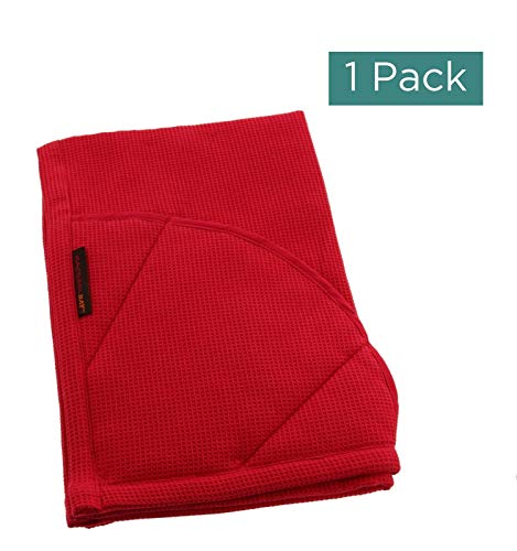Rachael Ray Multifunctional 2-in-1 Moppine, Ultra Absorbent Kitchen Towel & Heat Resistant Pot Holder, Red