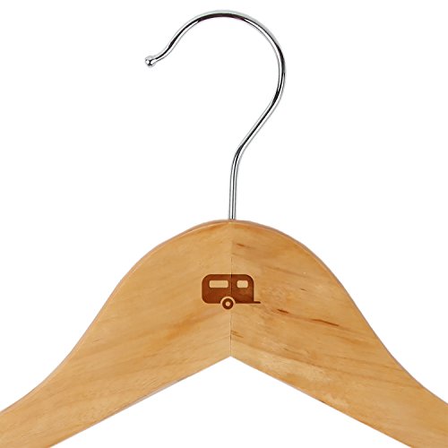 Camper Maple Clothes Hangers - Wooden Suit Hanger - Laser Engraved Design - Wooden Hangers for Dresses, Wedding Gowns, Suits, and Other Special Garments