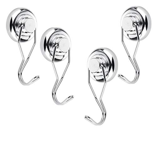 Ninth Five Swivel Swing Magnetic Hooks, 50lb Strong Powerful Heavy Duty Neodymium Magnet Hooks - Use for Home Kitchen Office Garage Outdoor Hanging(4 Pack)