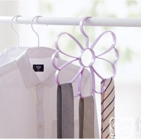 Bling Scarf tie Rack with Multi-Circle Scarves Wardrobe Belt Storage Rack (Purple)