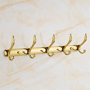 LINA bathroom accessories LAONA Continental Jade Belt drill full copper Bathroom Wall is set gold plated Topaz bath towel rack, 5 Hook