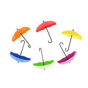 6 PCS Colorful Umbrella Wall Rack Wall Key Holder Key Organizer for Keys, Jewelry and Other Small Items