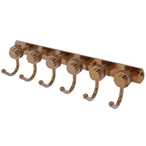 Allied Brass 920D-6 Mercury Collection 6 Position Tie and Belt Rack with Dotted Accent Decorative Hook, Brushed Bronze