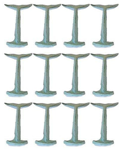 12 Cast Iron Nautical Whale/Dolphin Tail Coat Hat Towel Hooks