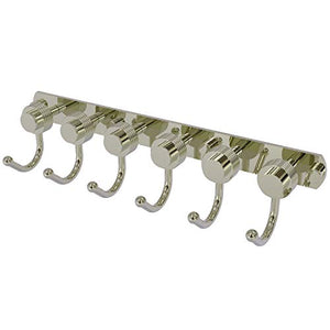 Allied Brass 920G-6 Mercury Collection 6 Position Tie and Belt Rack with Groovy Accent Decorative Hook, Polished Nickel