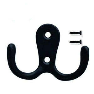 Mini Exquisite Wall Mounted Coat Hooks-10 Pack Robe Hook with 22 Screws 15 LB Utility Hook Key Hooks Retro Double Hooks for Coat/ Bag/ Towel/ Key/ Cap/ Cup