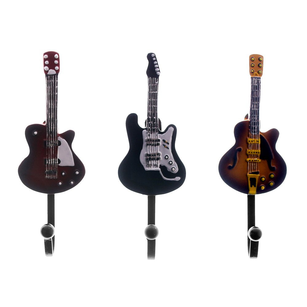 3pieces/Set Antique Music Wall Mounted Hook Kitchen Hanger Decorative Guitar Coat Hooks Unique Gift for Music Lover