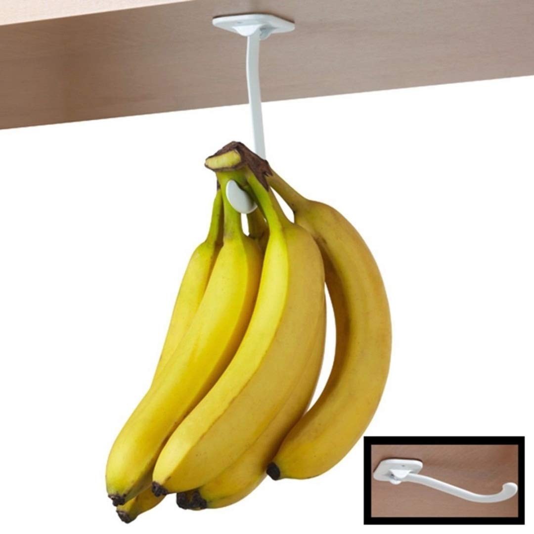 Banana Hanger Hook Under Cabinet Works w/ Towels Apron Kitchen Organizer Gadget