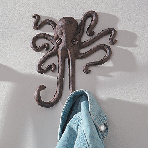 Seaside Cast Iron Wall Hook-Octopus