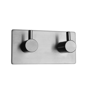 3M Self Adhesive Towel Hook Stick on Wall Robe Holder SUS 304 Stainless Steel Polished Hanging Coat Hanger Strong Heavy Duty (2-Hook)
