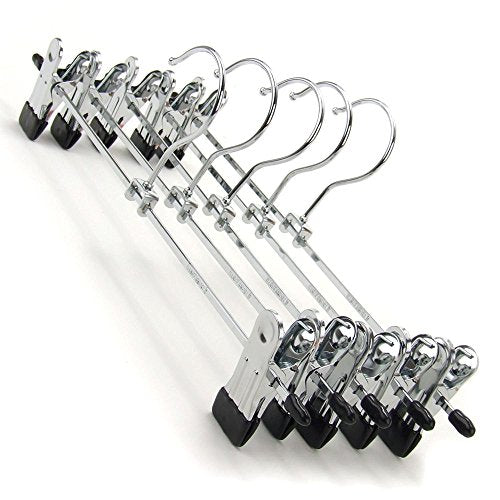Wansan Pants Hangers with Clips Skirt Hangers Bottom Hangeres Space Saving for All Kinds of Clothes Pants Pack of 10