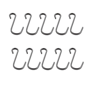KES 10 Pack S Hooks for Hanging Kitchen Ware, Plants, Towels, Brushed Stainless Steel