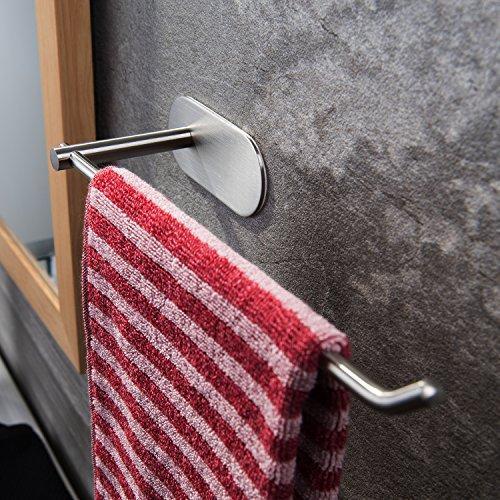 Venagredos Self Adhesive Towel Bar Hand Dish Towel Rack Stick on Towel Holder for Bathroom Kitchen, No Drilling