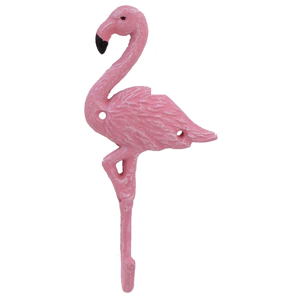 Cast Iron Flamingo Wall Towel Hook 8 Inches