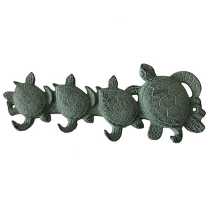 Cast Iron Turtle Family Wall Towel Hook