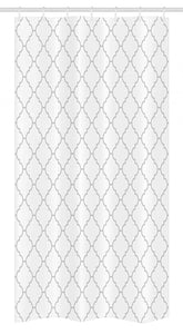 Ambesonne Grey Stall Shower Curtain, Simple Monochrome Patterns Geometric Linked Forms on Plain Background Modern Figures, Fabric Bathroom Decor Set with Hooks, 36 W x 72 L Inches, White Gray