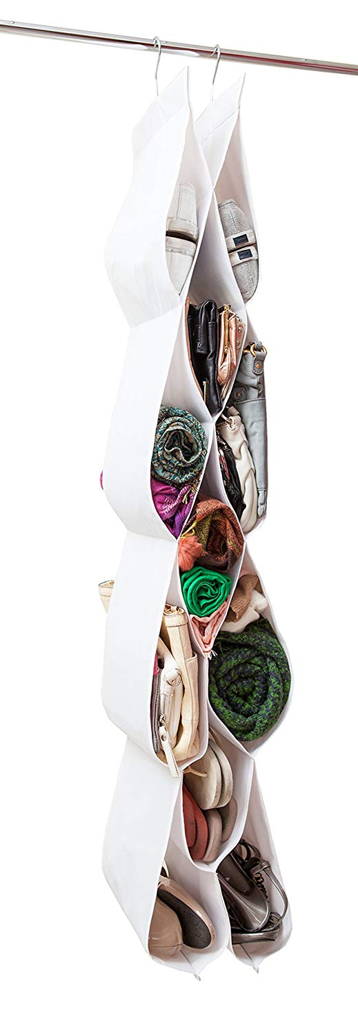 Millennial Designs Collapsible Space-Saving Purse Handbag Clutch Shoe Scarf Accessories Hanging Closet Organizer Storage