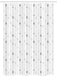 Ambesonne Arrows Stall Shower Curtain, Vertical Geometric Monochrome Hipster Line Pattern With Vintage Arrows, Fabric Bathroom Decor Set with Hooks, 54 W x 78 L Inches, Dimgrey Tan and White