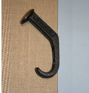Railroad Spike Towel Hook Cast Iron 4 1/2&quot; Rustic Brown, Volume Priced, H-81