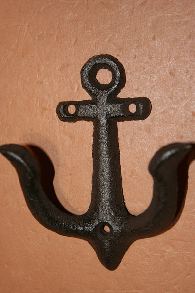 Rustic Anchor Towel Hooks Cast Iron 6 inch Volume Priced, H-83