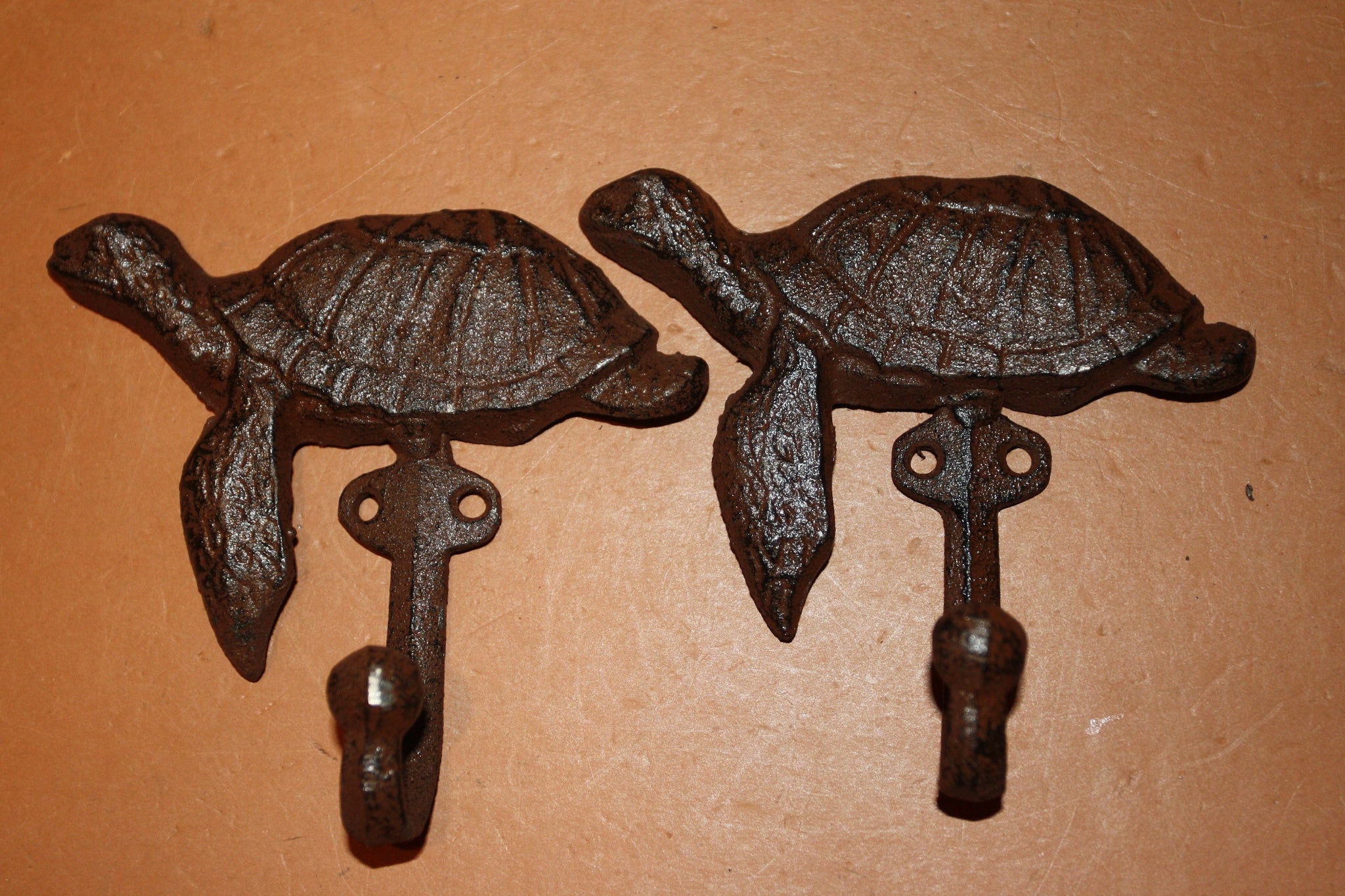 Cast Iron Sea Turtle Towel Hooks 5&quot; x 4 1/2 inch Volume Priced ~ H-103