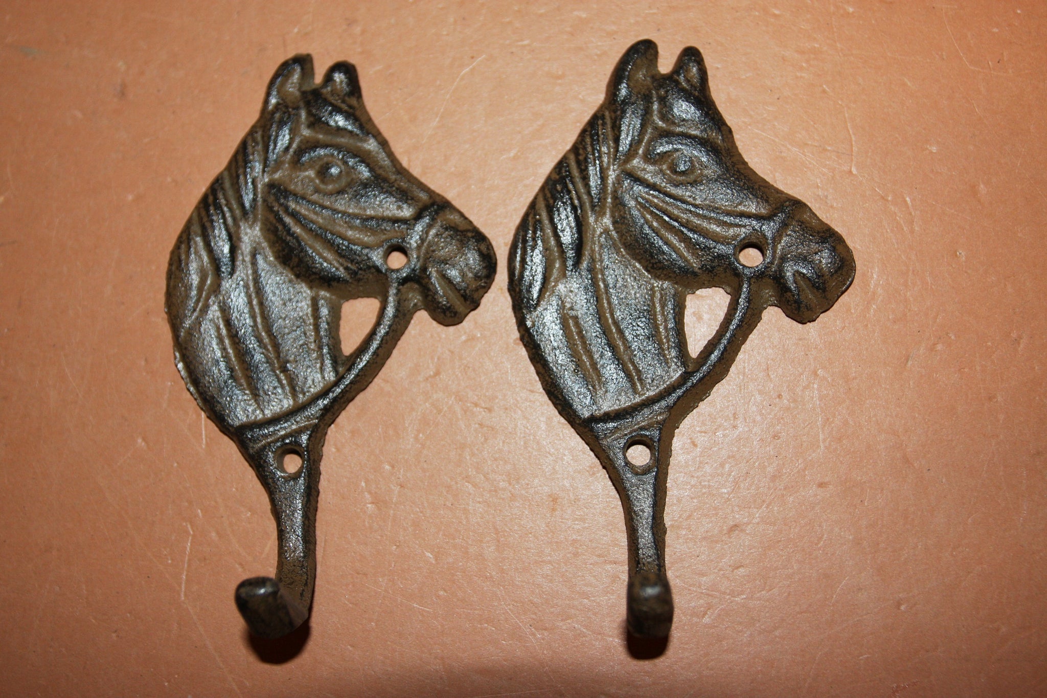 Equestrian Towel Hooks, 5 inch Rustic Cast Iron, Volume Priced, W-18