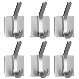 Self Adhesive Stainless Steel Hooks (6 pieces)