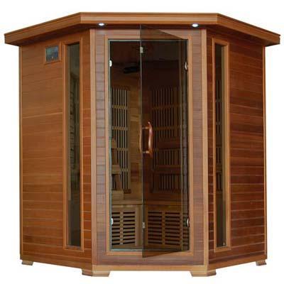 Pure Heat 4 Person Cedar Carbon Corner Unit Sauna